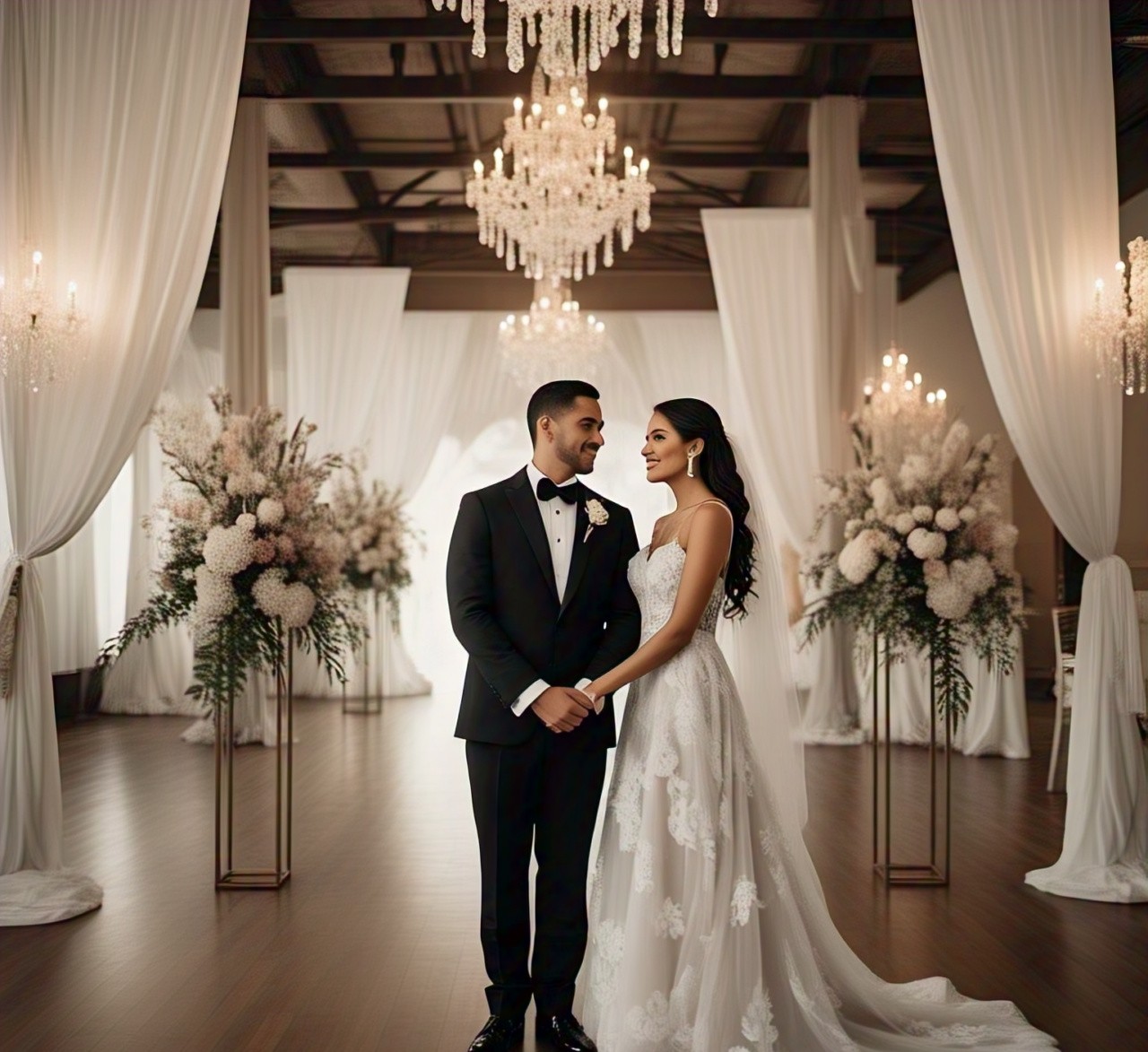 Sofisticada invitación de boda con detalles dorados